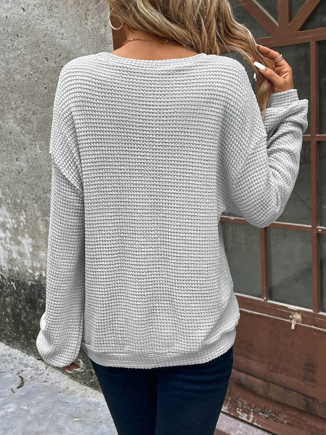 Carly | Luźny sweter z dzianiny w wafle