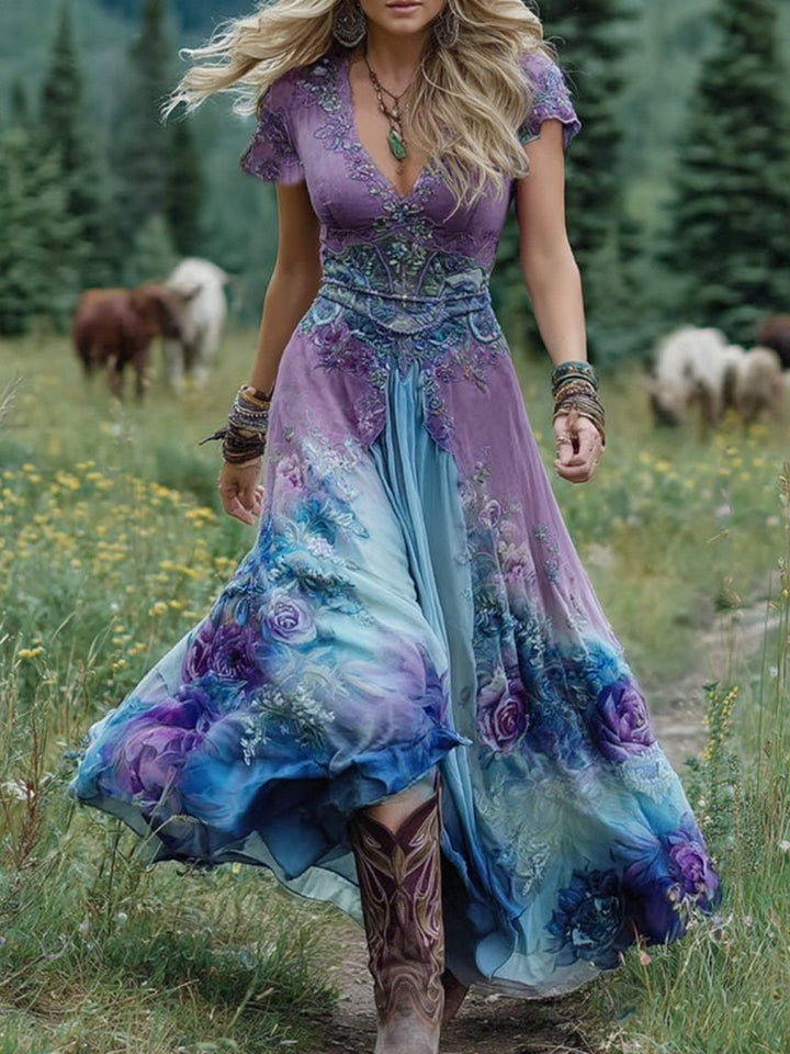Natalie | Elegancka Kwiatowa Sukienka Maxi