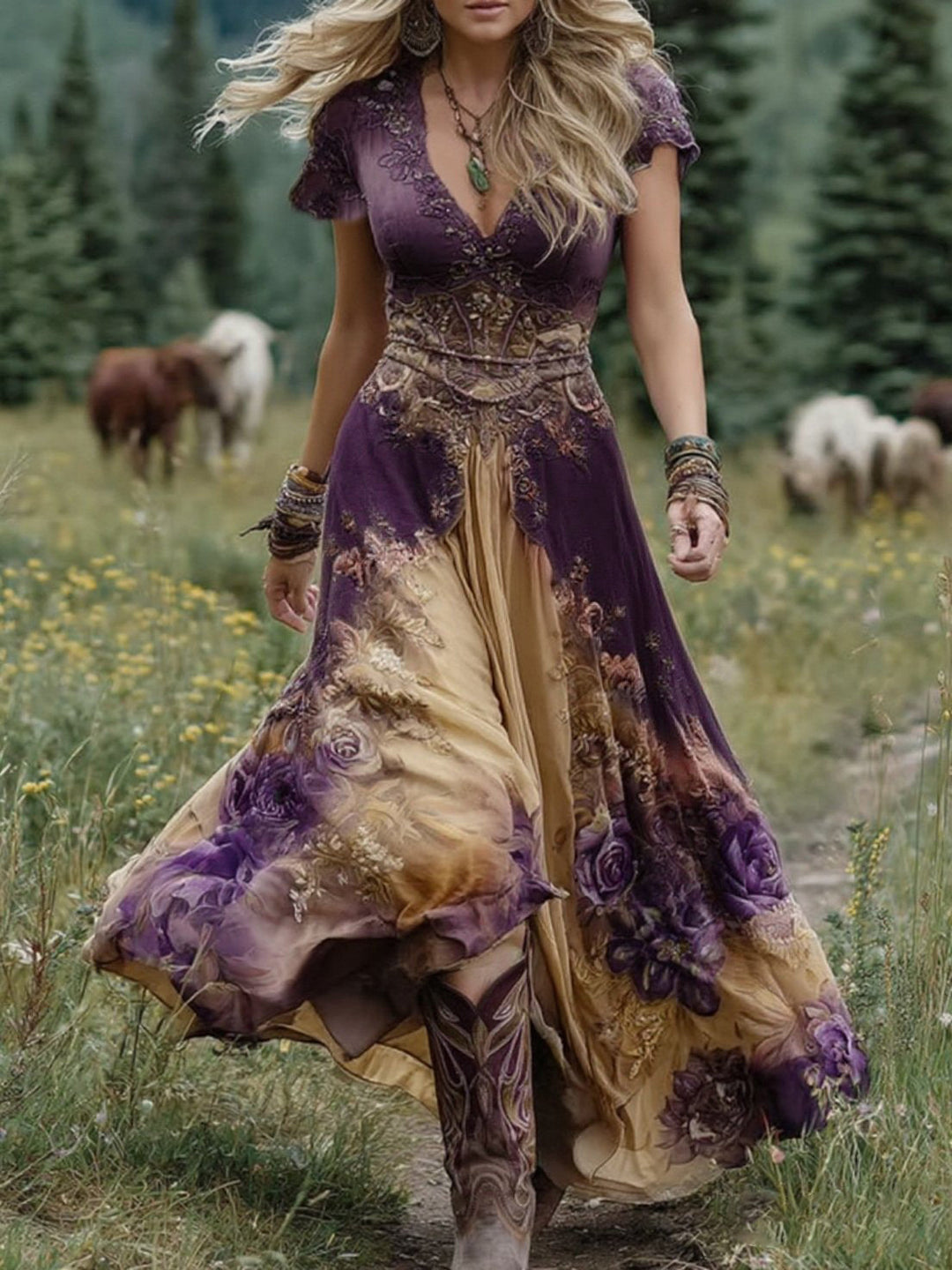 Natalie | Elegancka Kwiatowa Sukienka Maxi