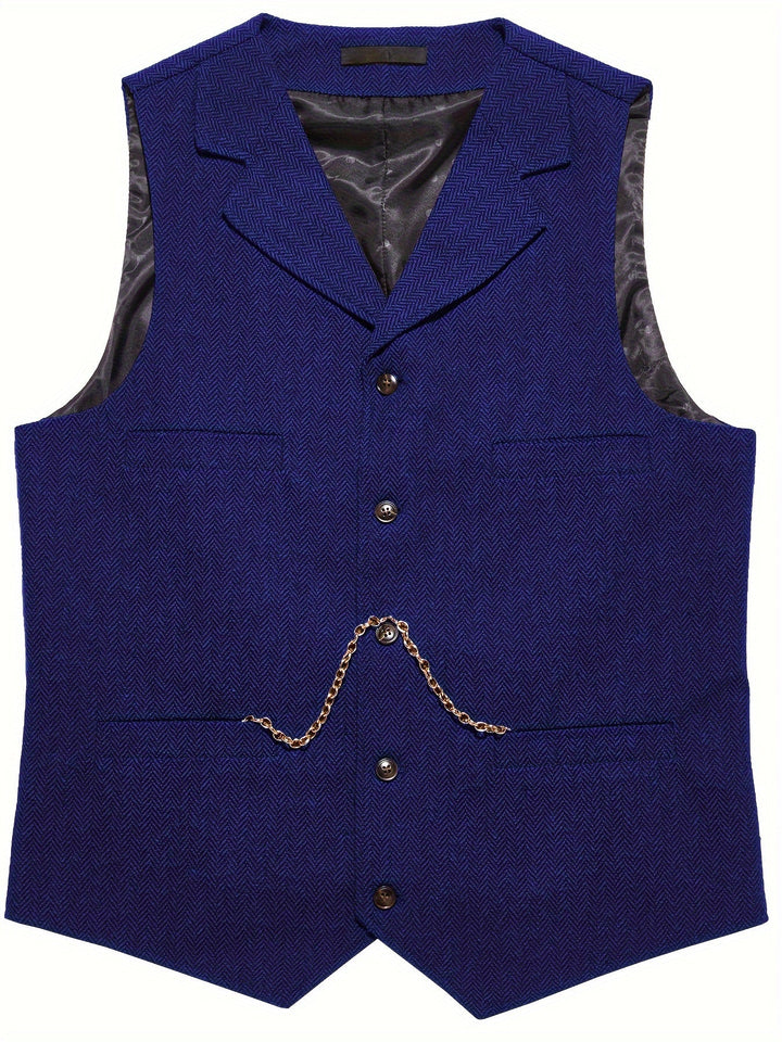 Byron | Elegancka Kamizelka w Wzór Rybi Ogon