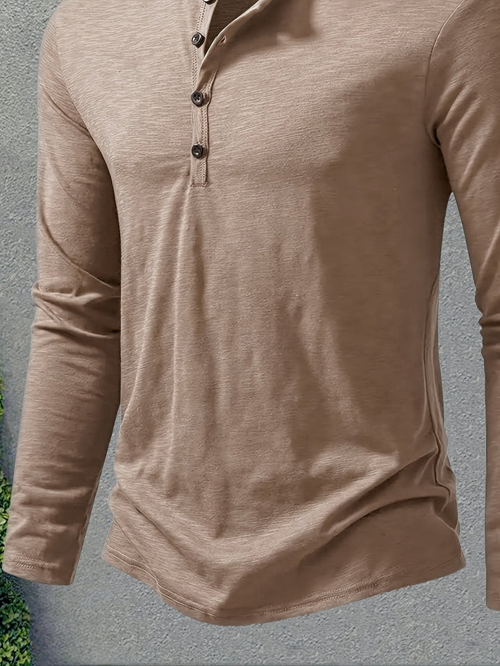 Dalton | Klasyczny Henley z Guzikowym Zapięciem
