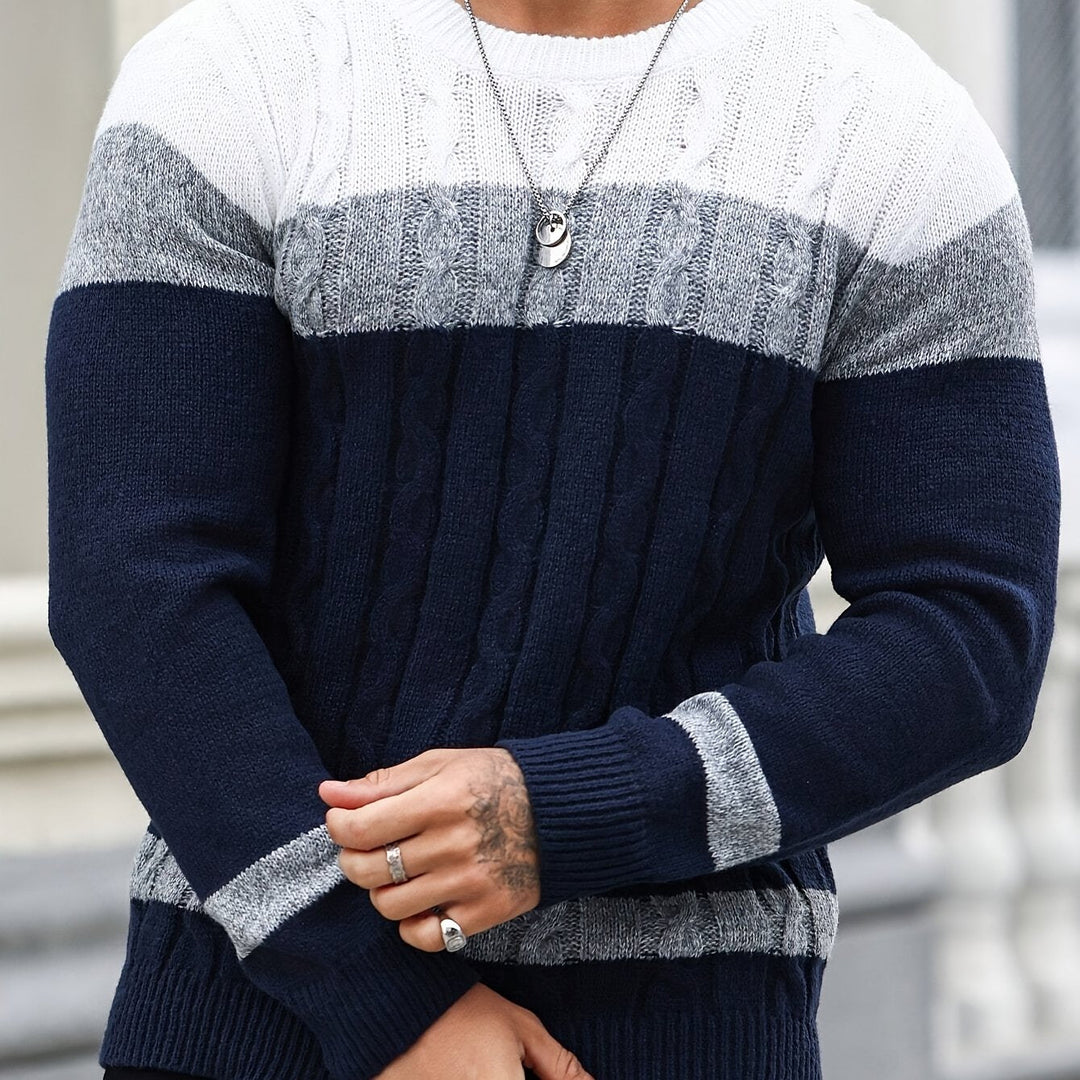 Ethan | Sweter z kolorowym blokiem