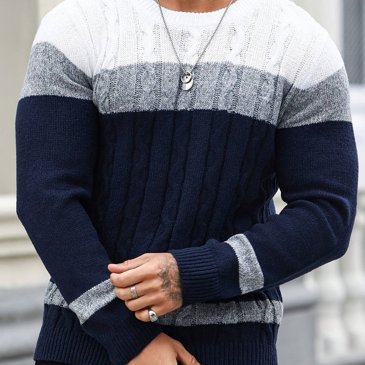 Ethan | Sweter z kolorowym blokiem