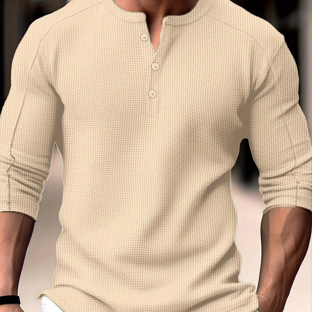 Carson | Teksturowany longsleeve Henley