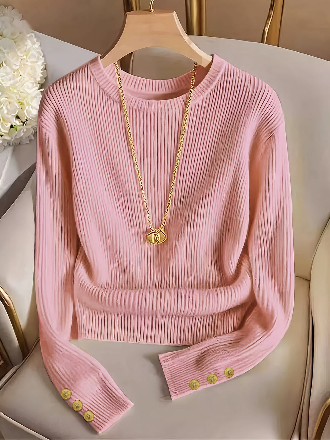 Gretchen | Sweter z ribbowanym mankietem