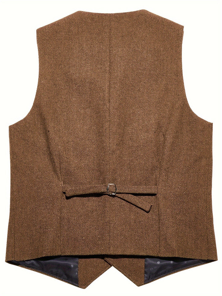 Byron | Elegancka Kamizelka w Wzór Rybi Ogon