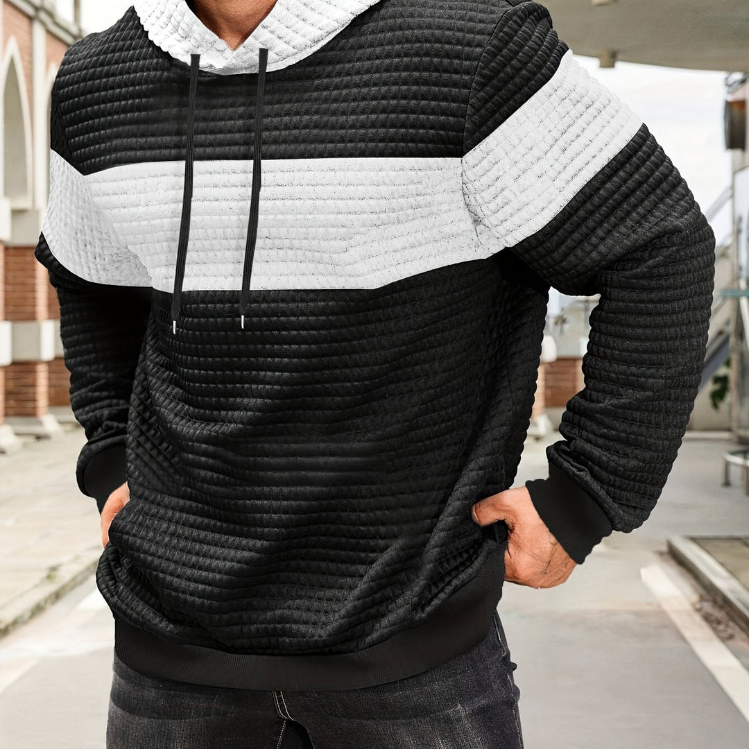 Hayes | Teksturowany Hoodie w Blokach Kolorystycznych