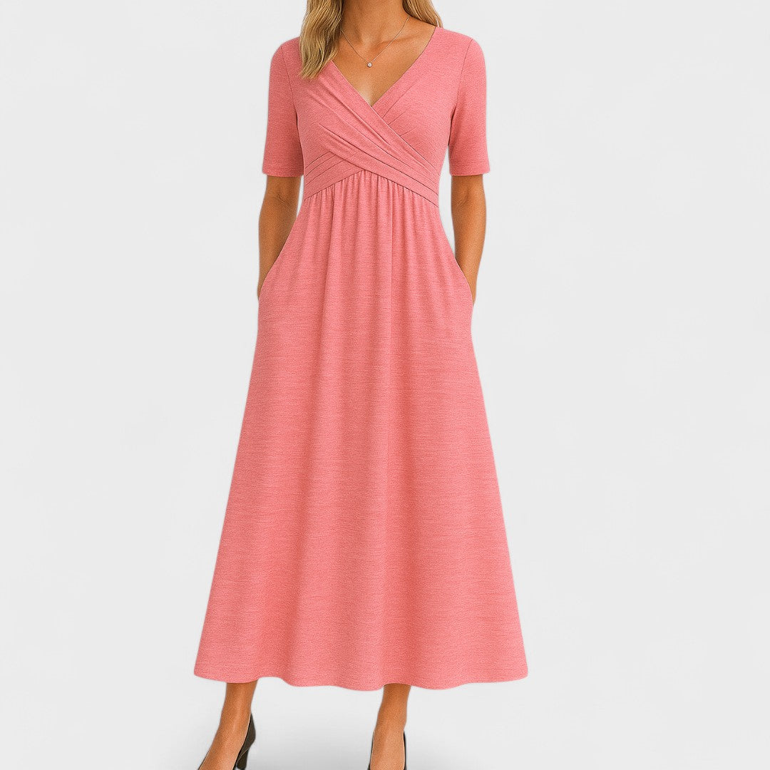 Maddison | Elegancka plisowana sukienka midi