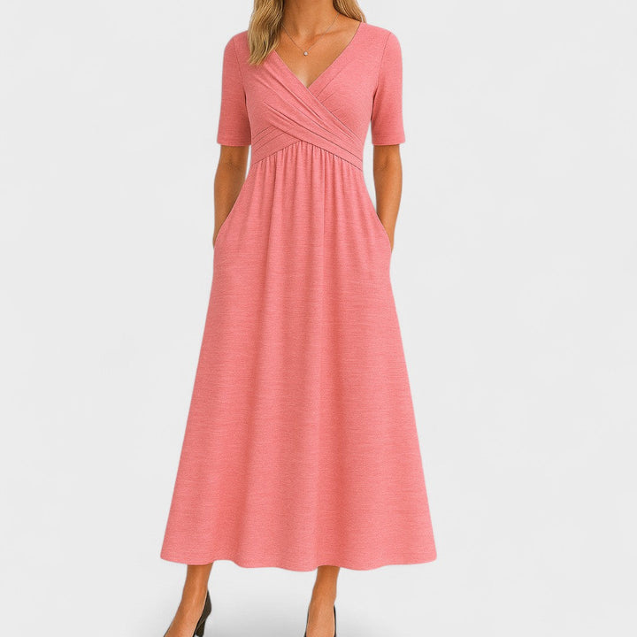 Maddison | Elegancka plisowana sukienka midi