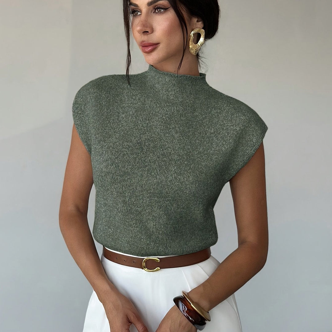 Claudia | Kamizelka z Mock Neck bez rękawów