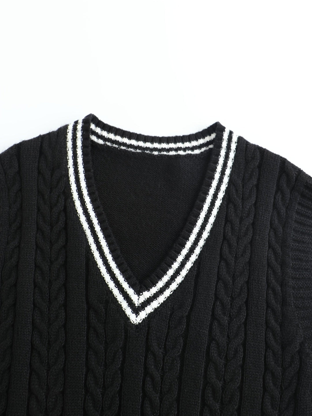 Gideon | Kamizelka Sweter V-Neck z Warkoczem