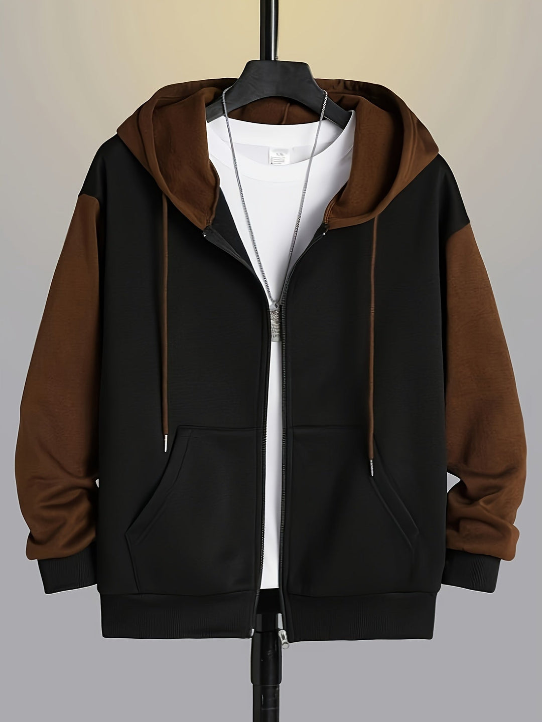 Cedric | Kolorowy Blok Zip-Up Hoodie