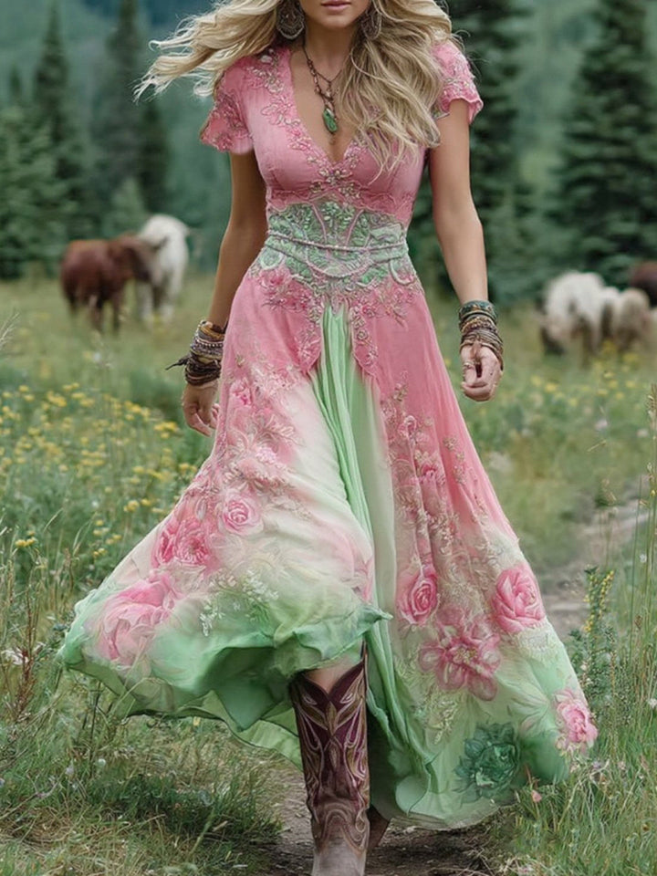 Natalie | Elegancka Kwiatowa Sukienka Maxi