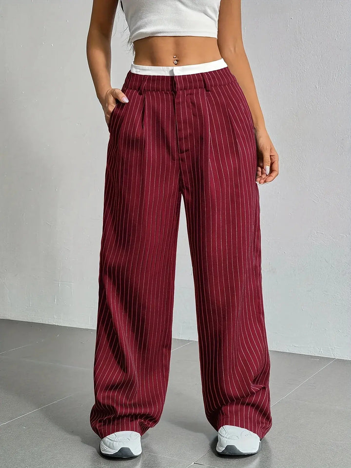 Grace | Casual Striped Wide Pants