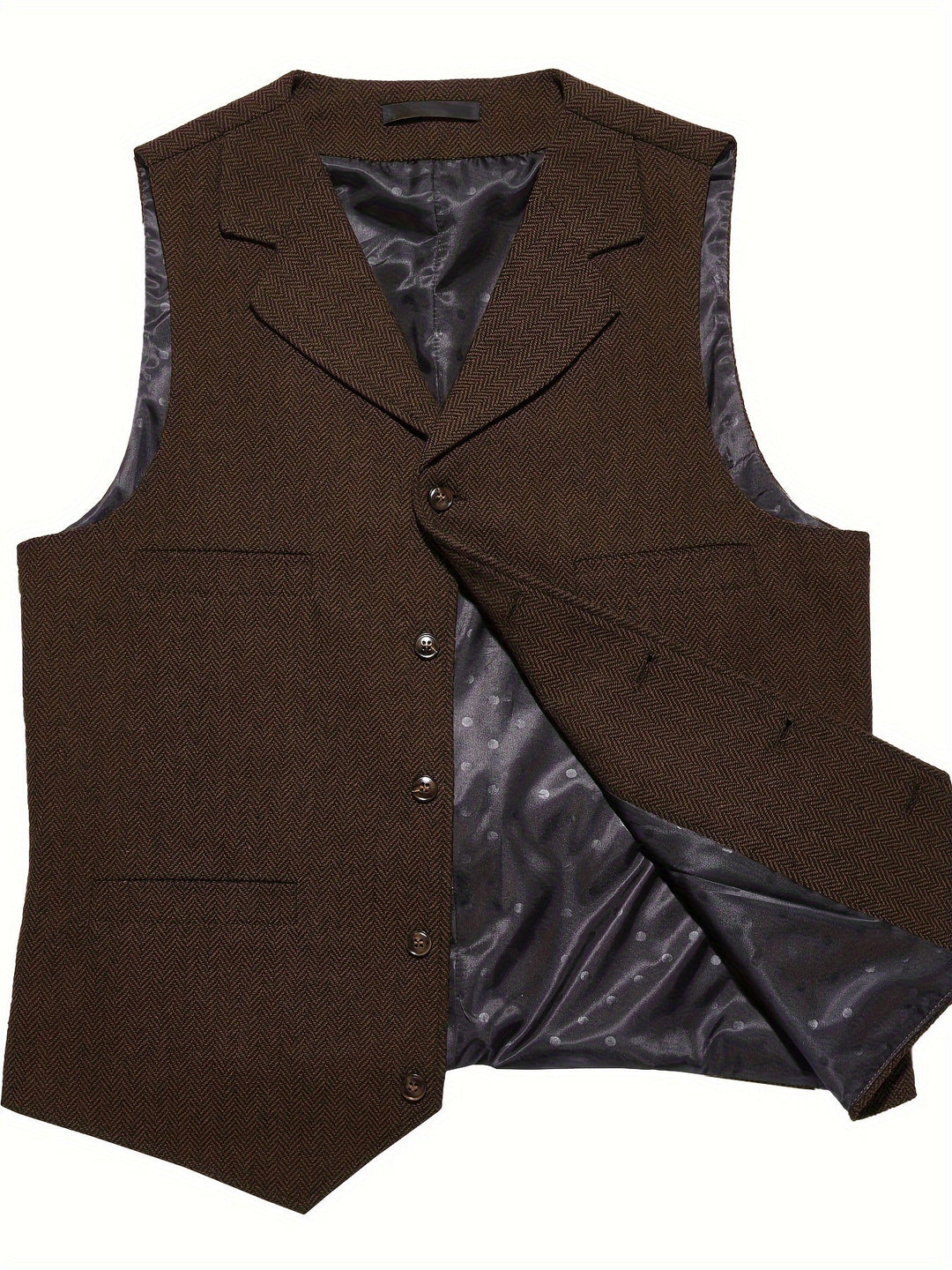 Byron | Elegancka Kamizelka w Wzór Rybi Ogon