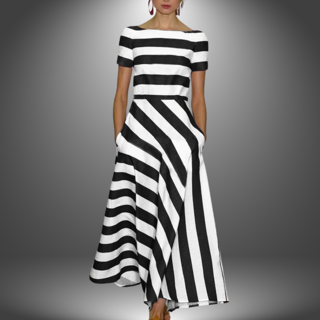 Evangeline | Maxi Sukienka w Paski
