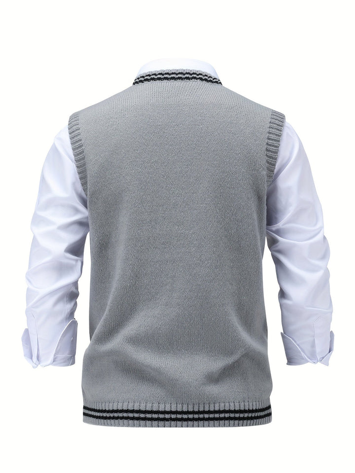 Gideon | Kamizelka Sweter V-Neck z Warkoczem