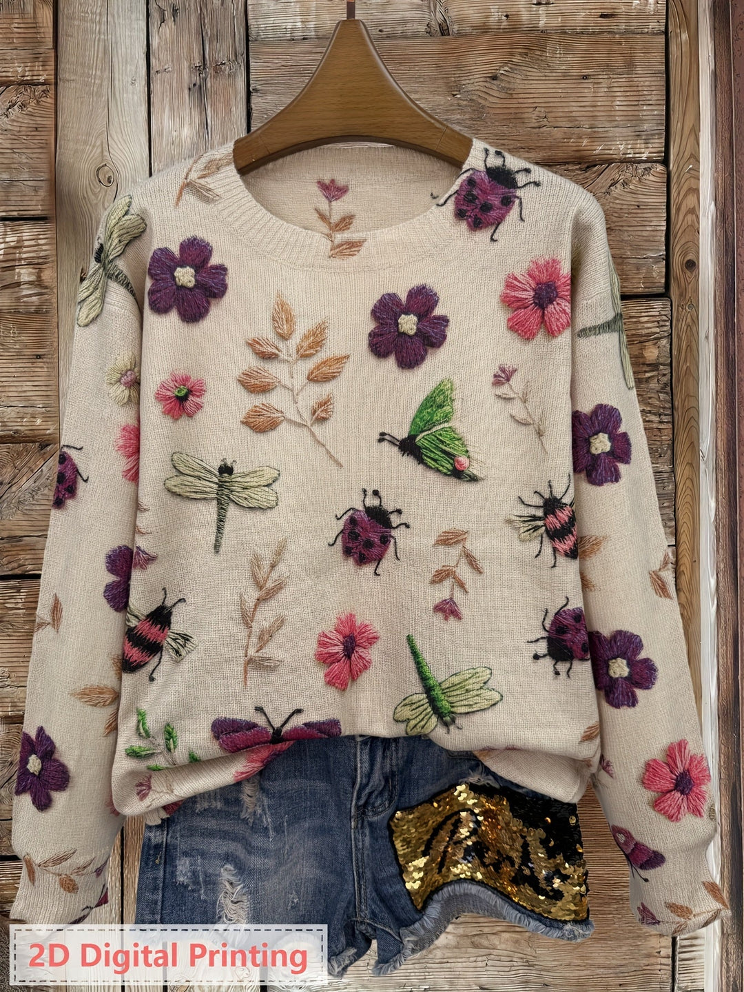 Elsie | Sweter z nadrukiem botanicznym