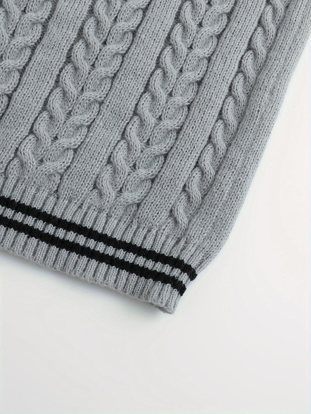 Gideon | Kamizelka Sweter V-Neck z Warkoczem