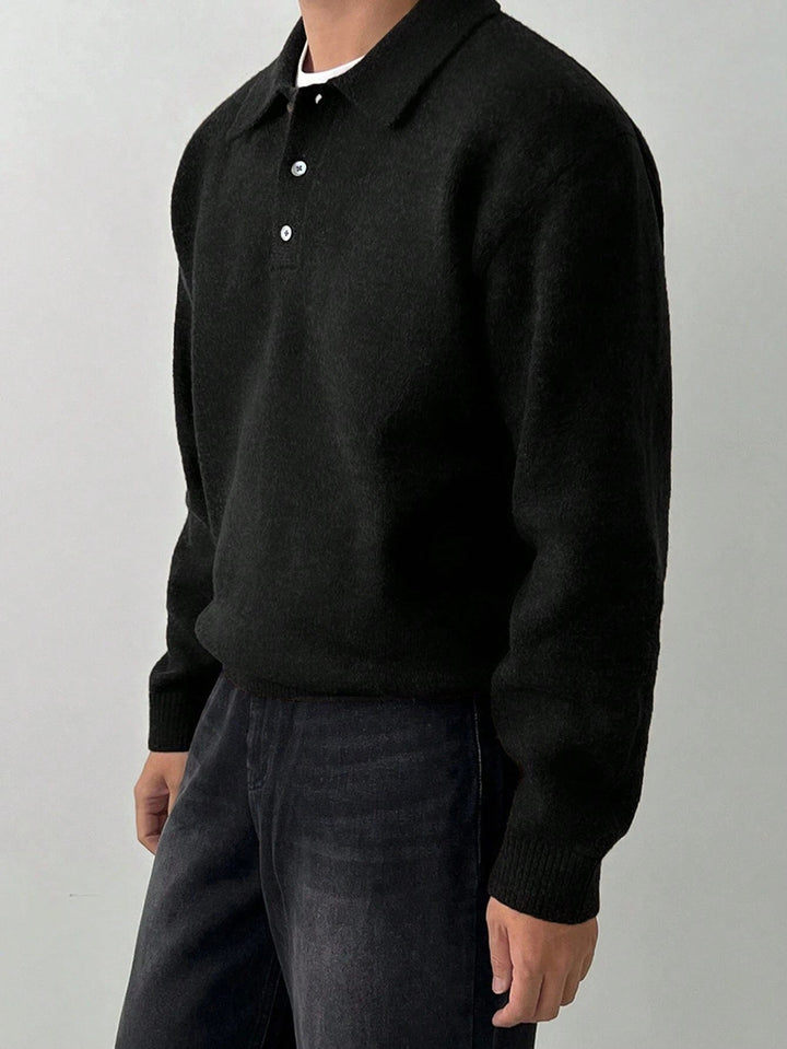 Landon | Elegancki Sweter z Kołnierzykiem Polo