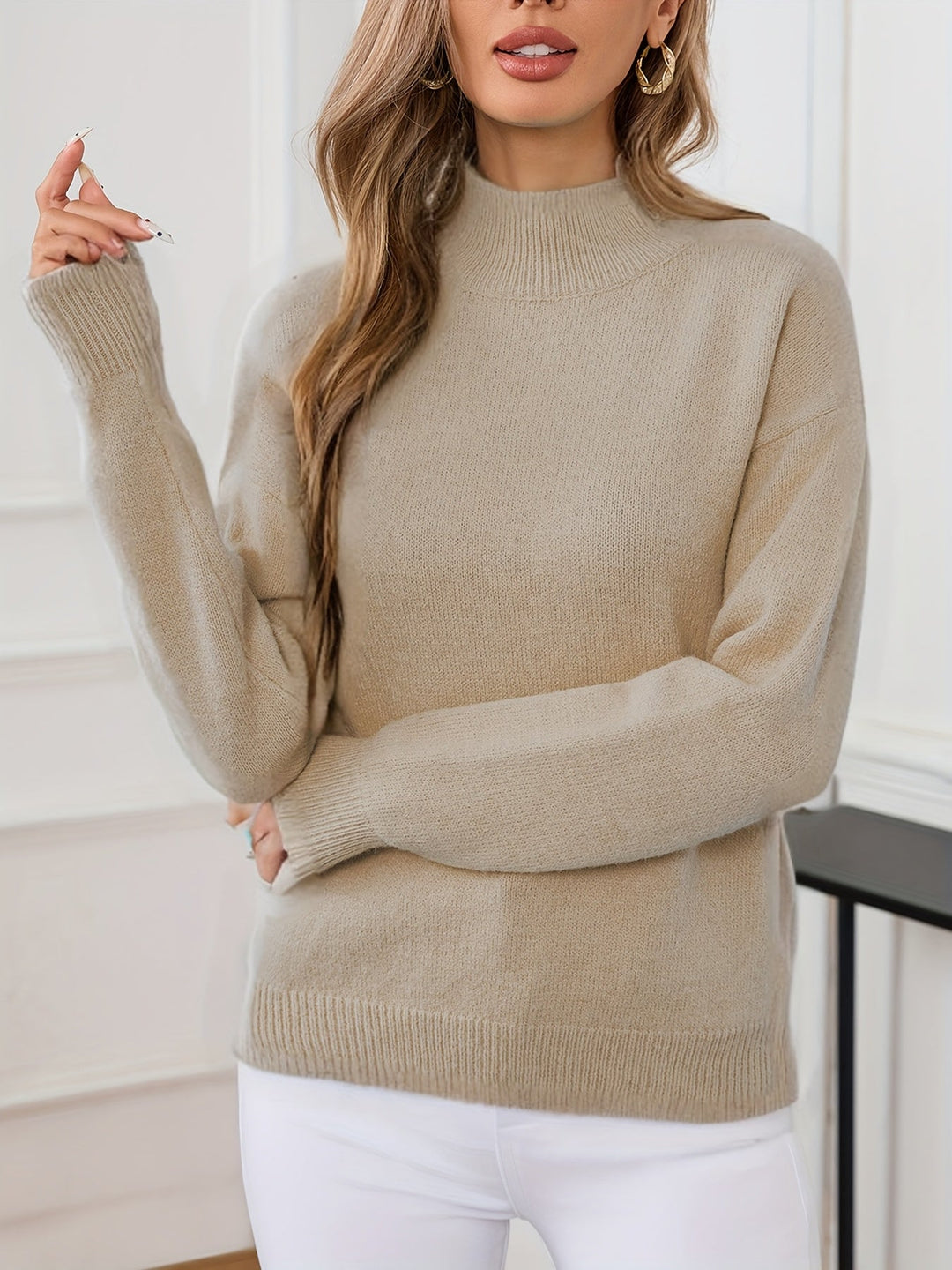 Lorelei | Elegancki Sweter z Mock Neck
