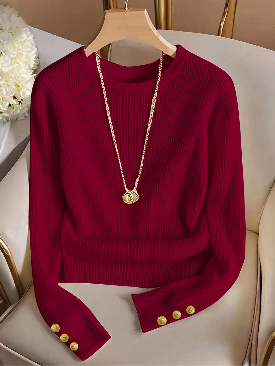 Gretchen | Sweter z ribbowanym mankietem