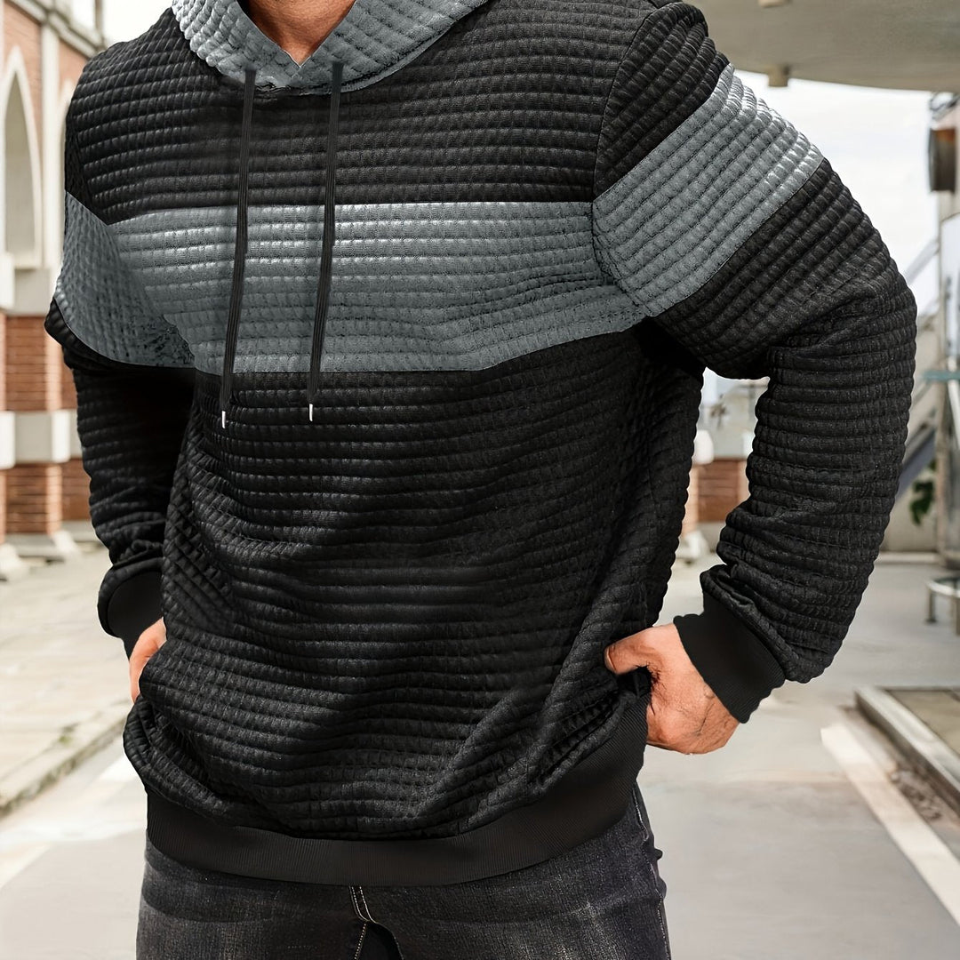 Hayes | Teksturowany Hoodie w Blokach Kolorystycznych
