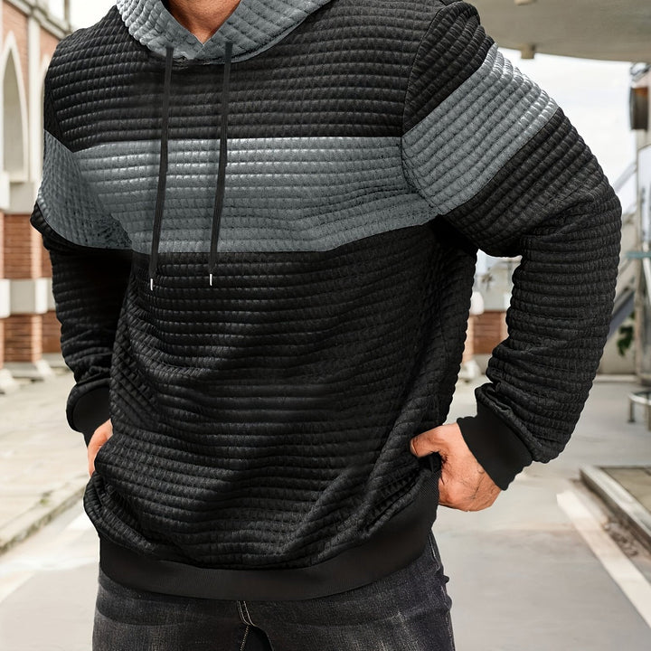 Hayes | Teksturowany Hoodie w Blokach Kolorystycznych
