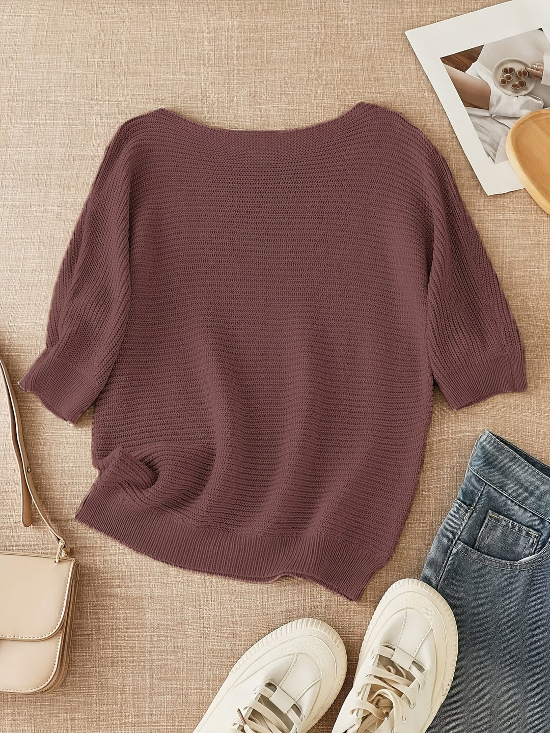 Lena | Luźny sweter z otwartym splotem
