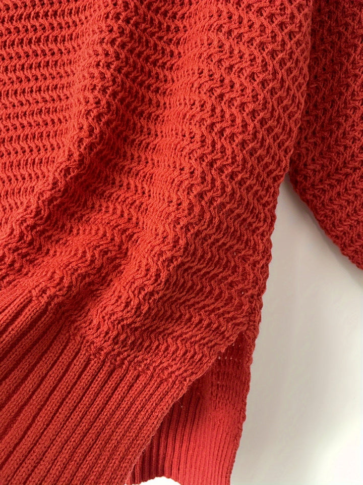 Evangeline | Teksturowany Sweter o Asymetrycznym Kroju