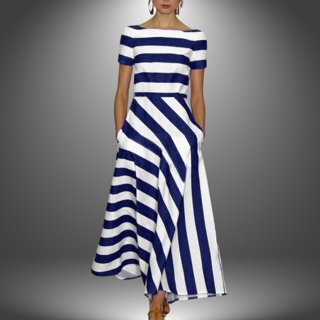 Evangeline | Maxi Sukienka w Paski