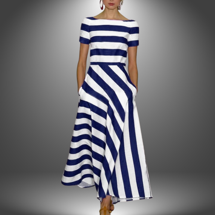 Evangeline | Maxi Sukienka w Paski