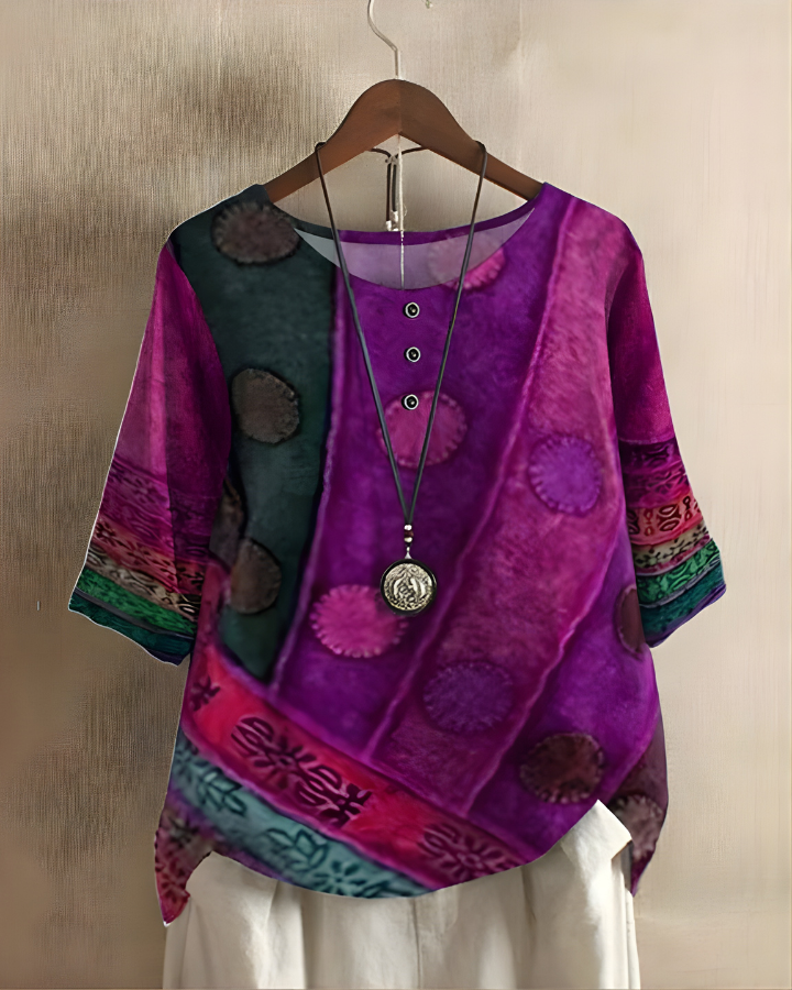 Fiona | Luźna letnia bluzka boho