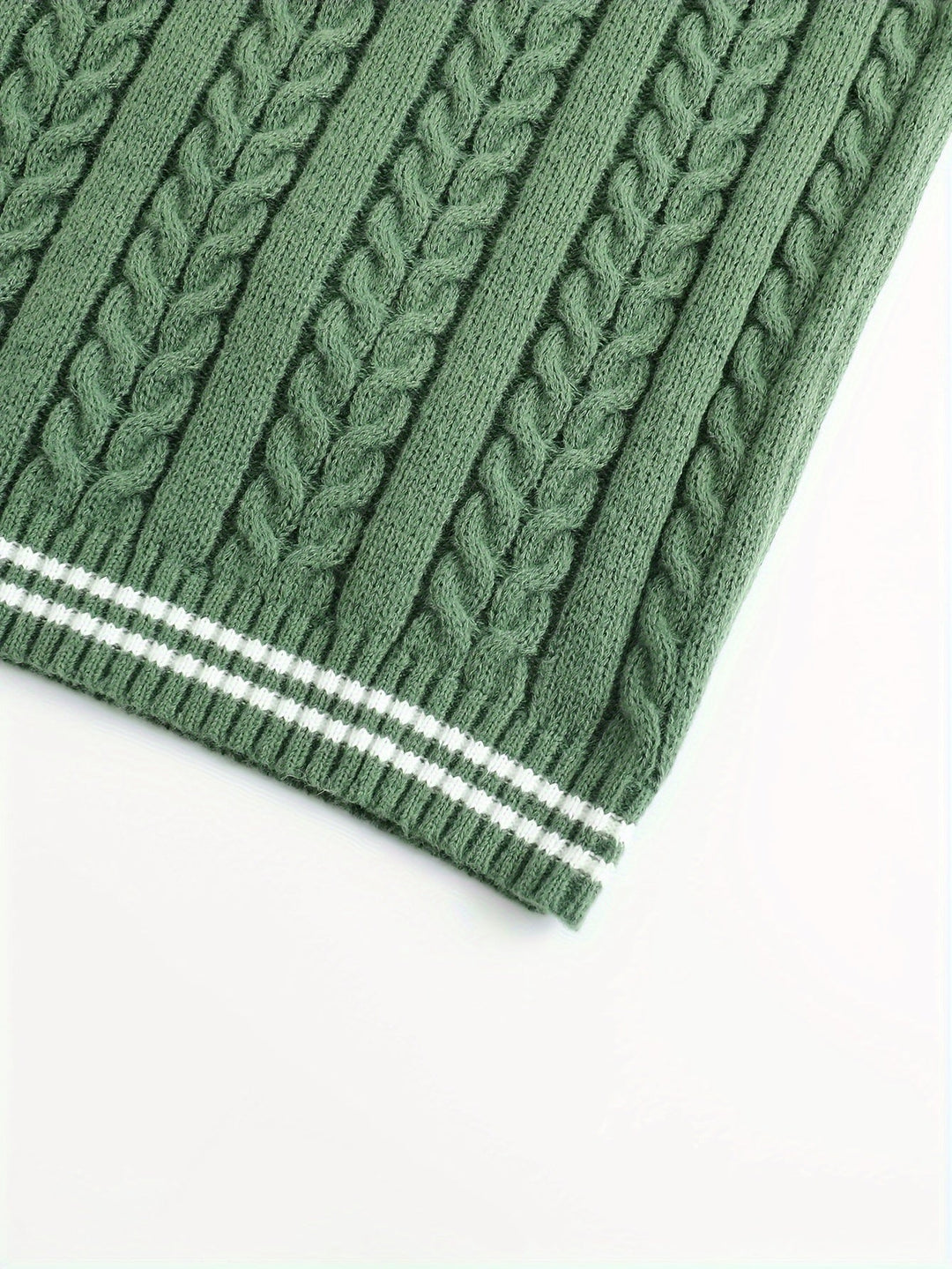 Gideon | Kamizelka Sweter V-Neck z Warkoczem