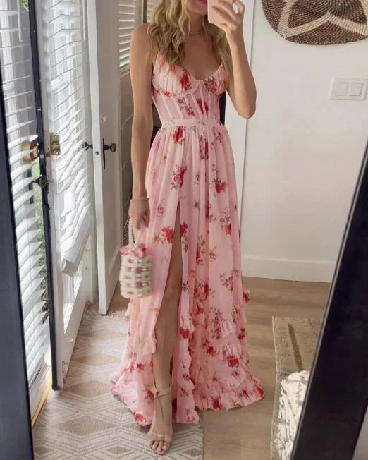 Zoey | Elegancka Kwiatowa Sukienka bez Rękawów