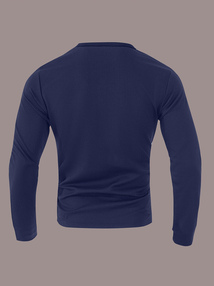 Curtis | Teksturowany Henley z Długim Rękawem