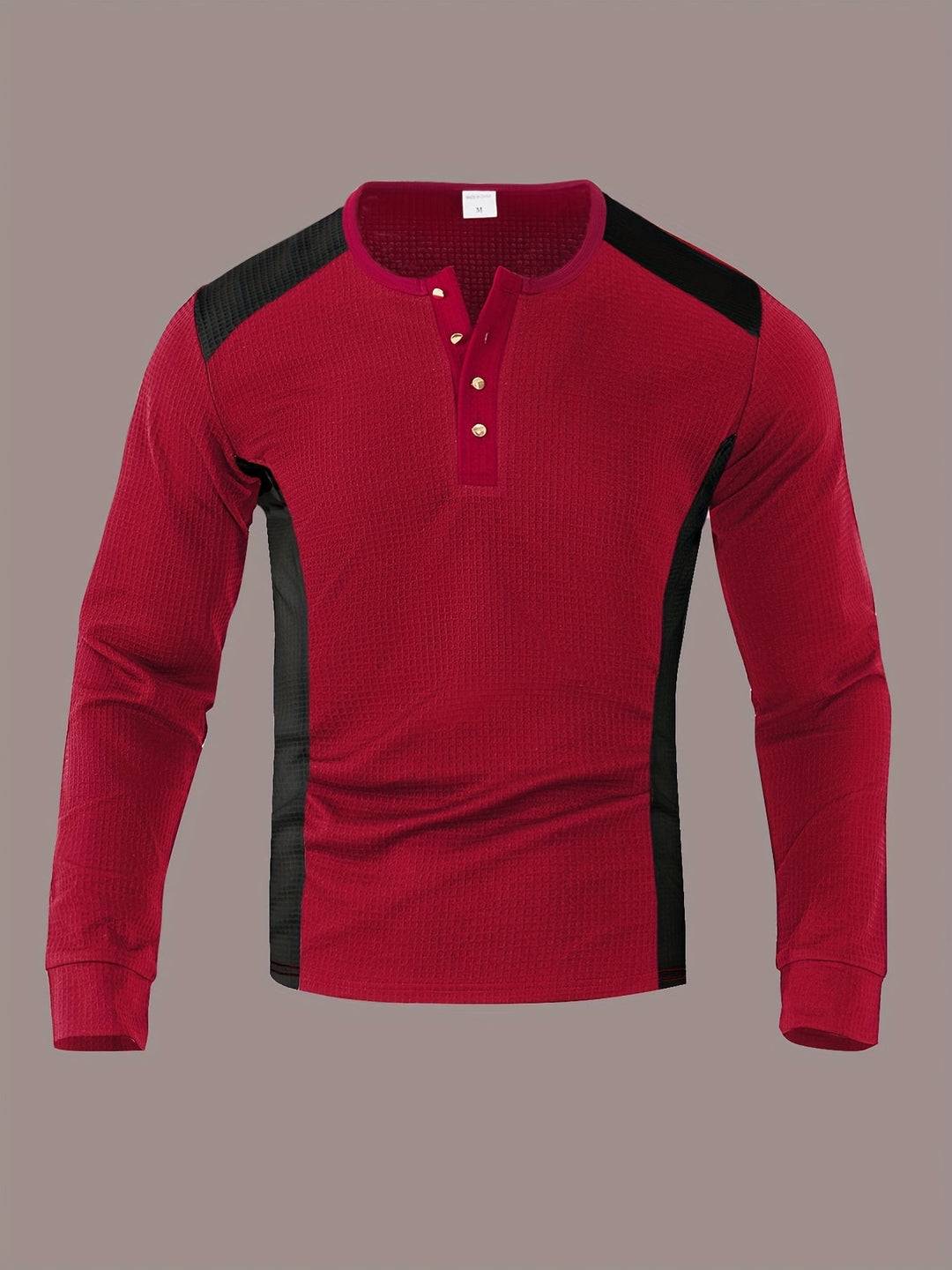 Curtis | Teksturowany Henley z Długim Rękawem