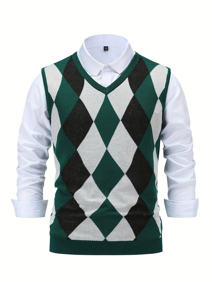 Chandler | Klasyczny Kamizelka w Wzór Argyle
