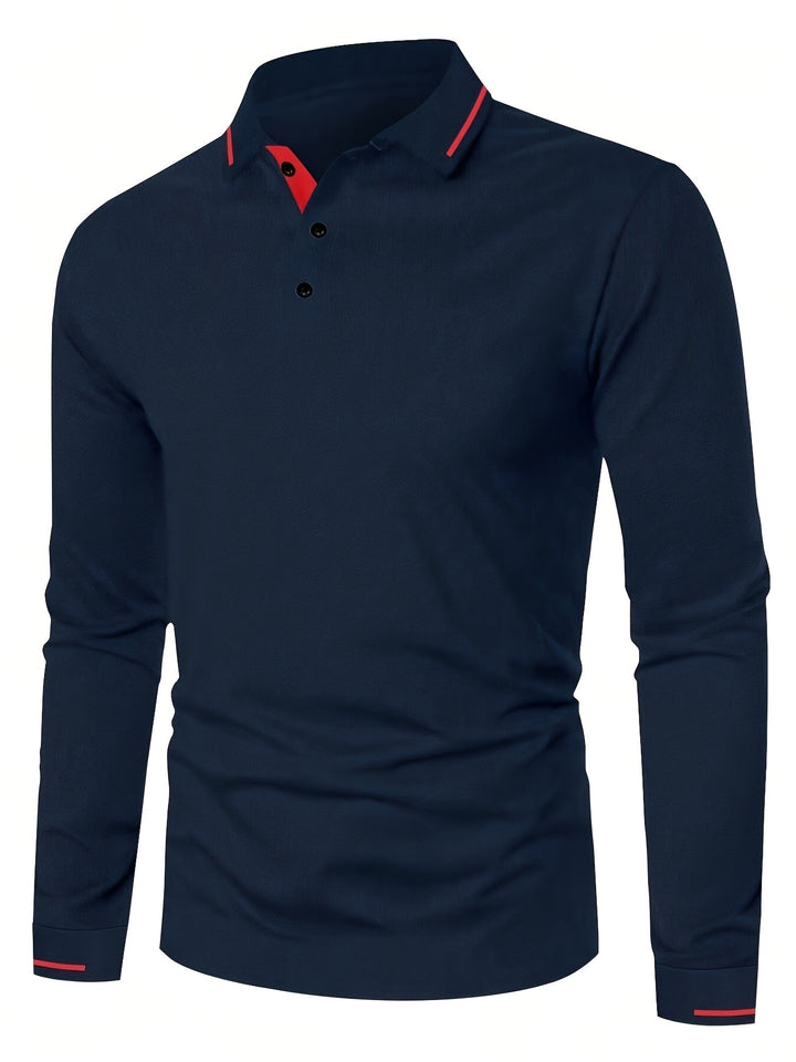 Dalton | Elegancka Koszula Polo z Długim Rękawem