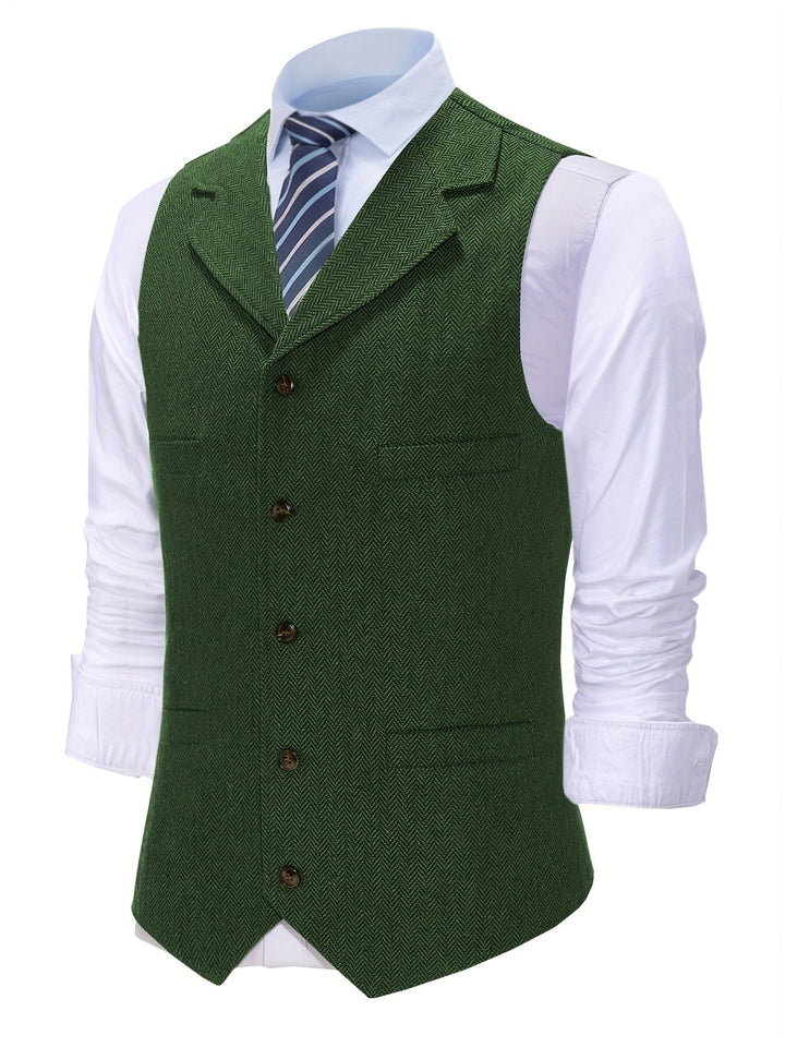 Byron | Elegancka Kamizelka w Wzór Rybi Ogon