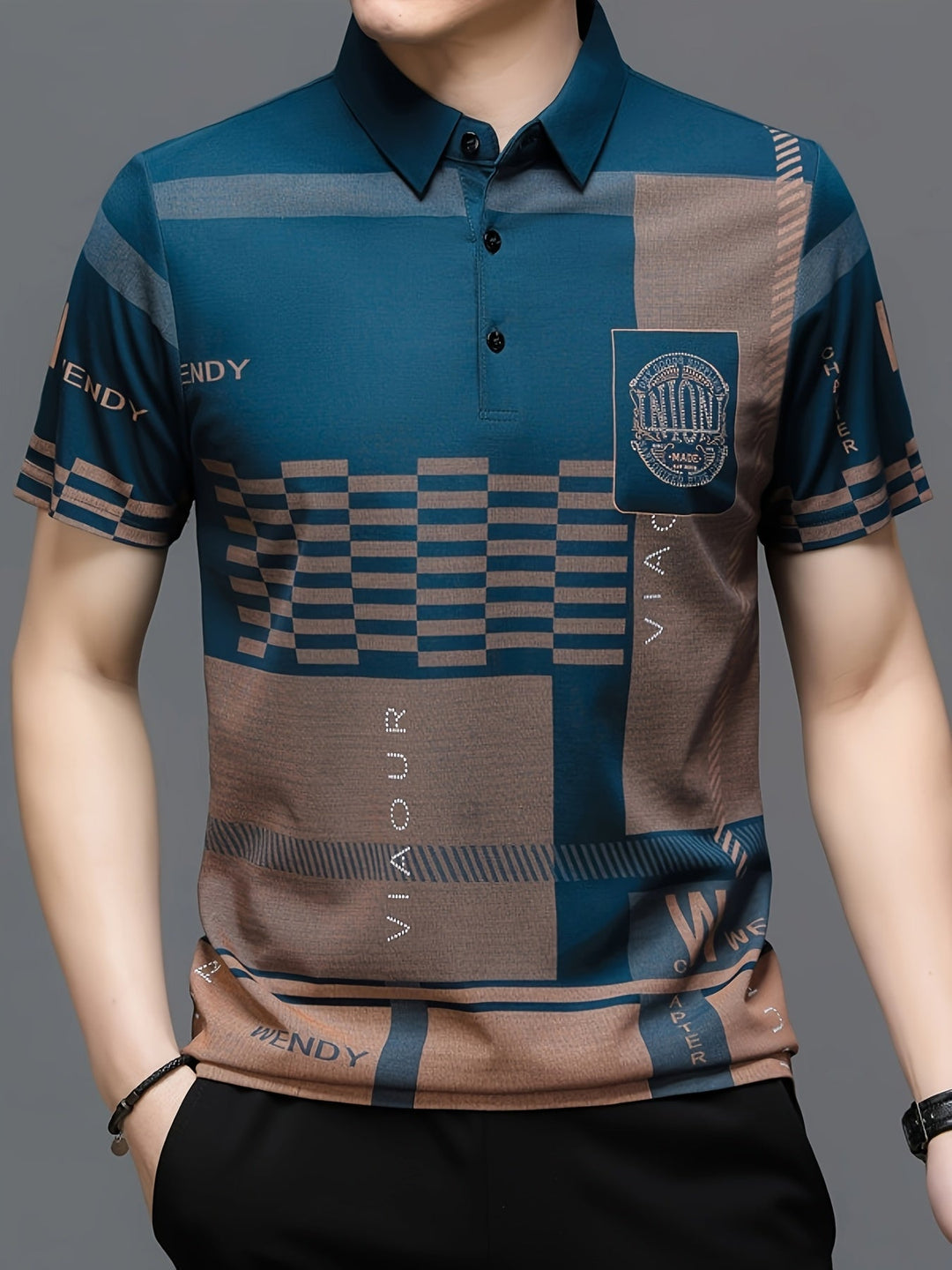 Nathaniel | Elegancka koszulka polo w kolorach blokowych