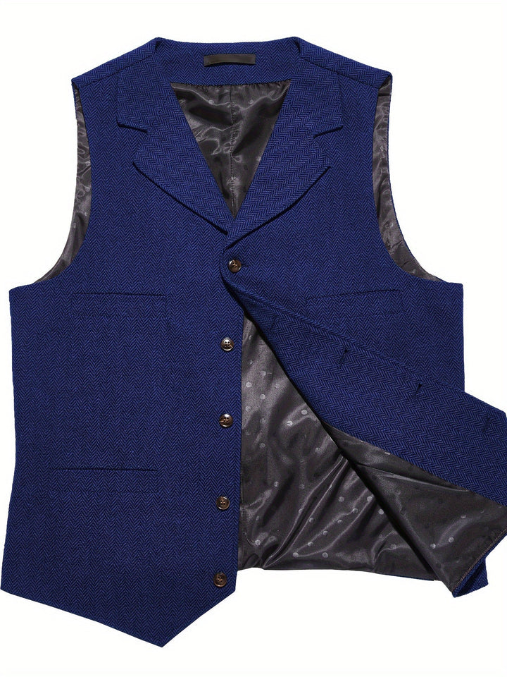 Byron | Elegancka Kamizelka w Wzór Rybi Ogon