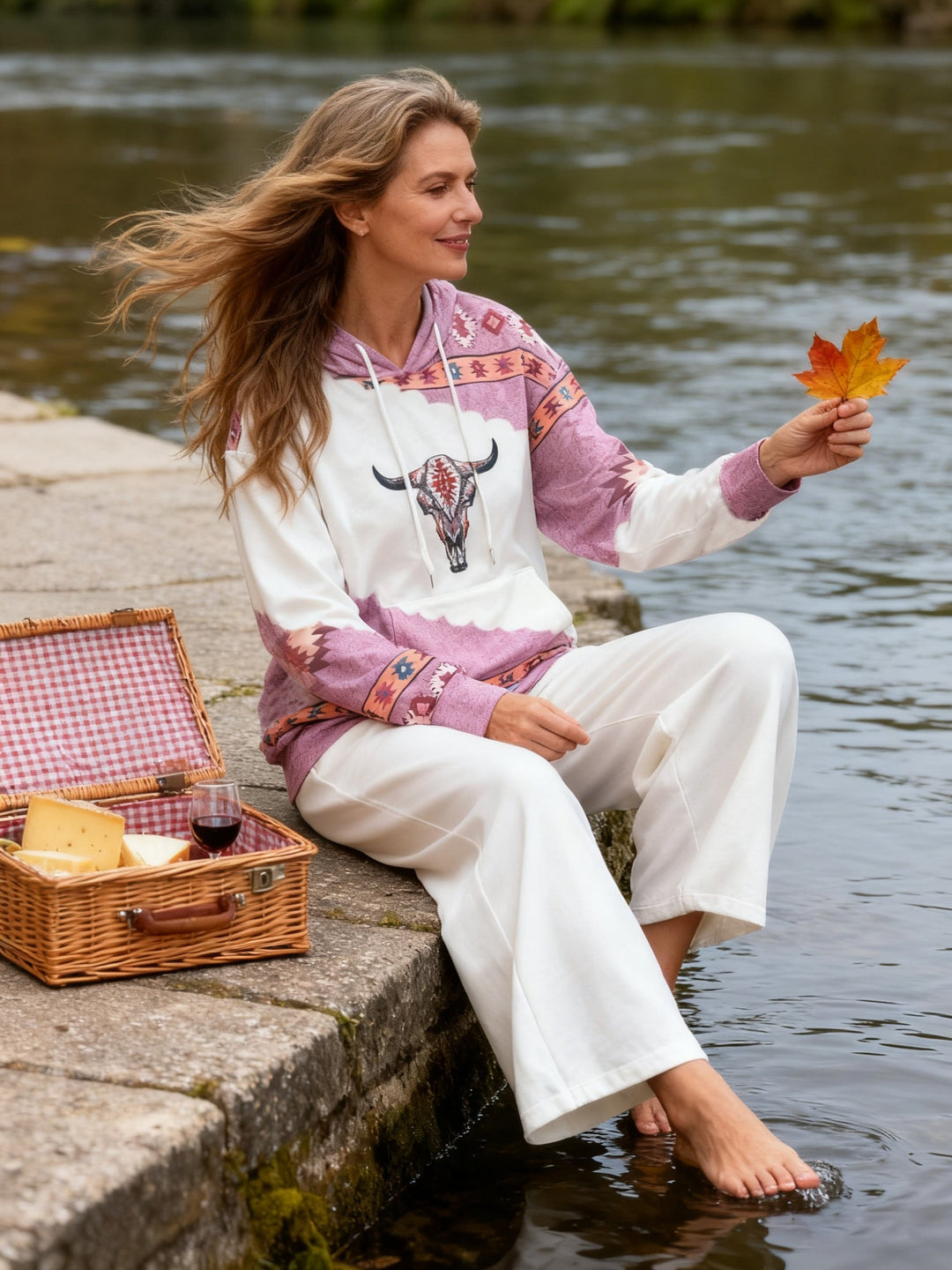 Tamsin | Bluza z kapturem w stylu zachodnim