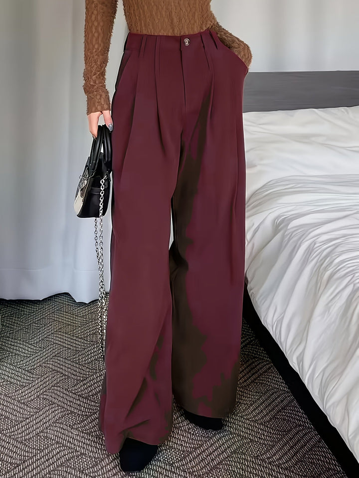 Celine | Spodnie z szerokimi nogawkami z plisami