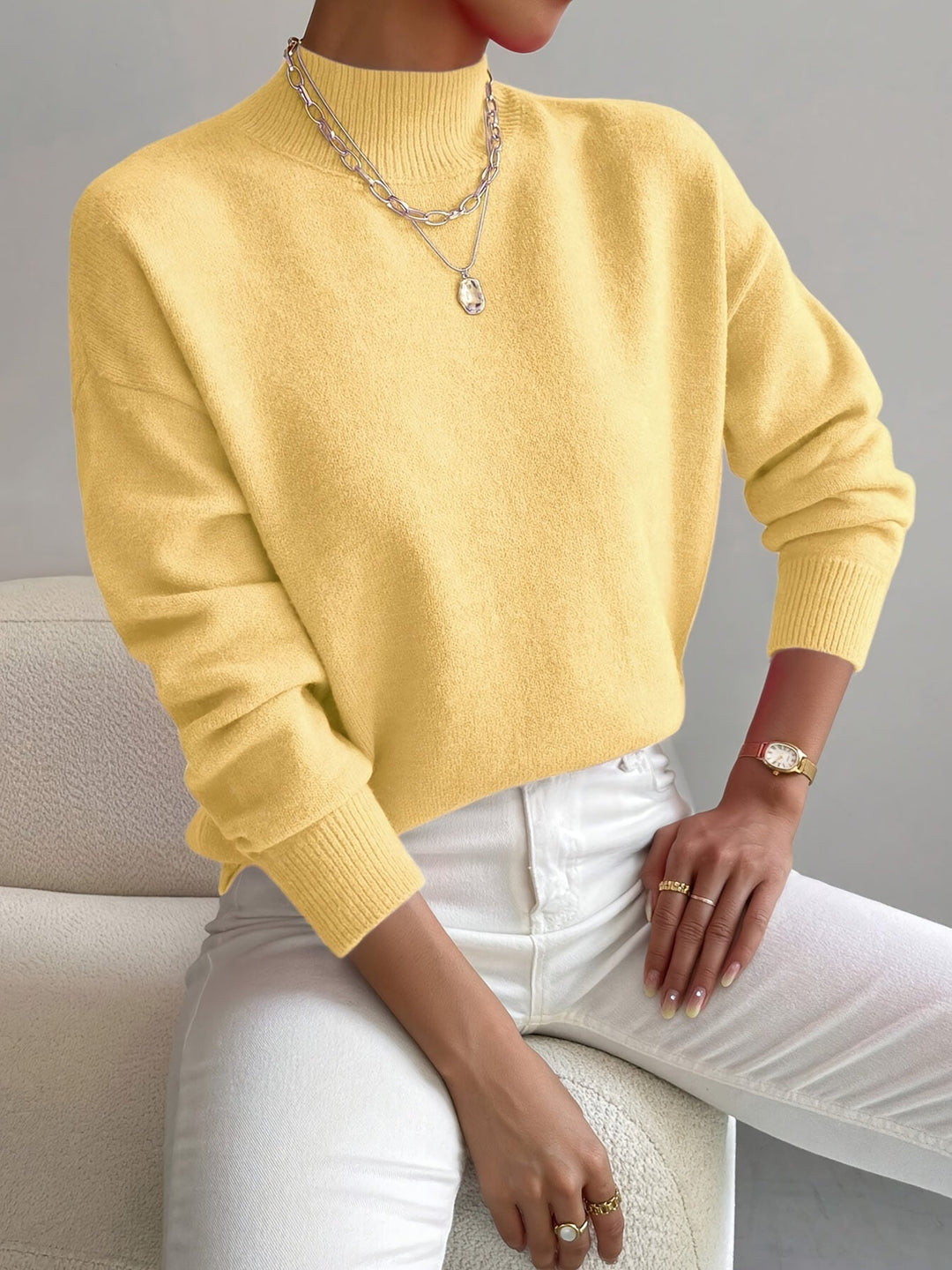 Lorelei | Elegancki Sweter z Mock Neck