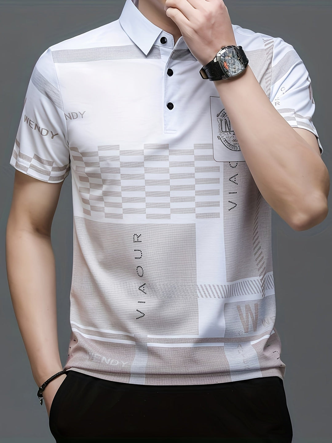 Nathaniel | Elegancka koszulka polo w kolorach blokowych