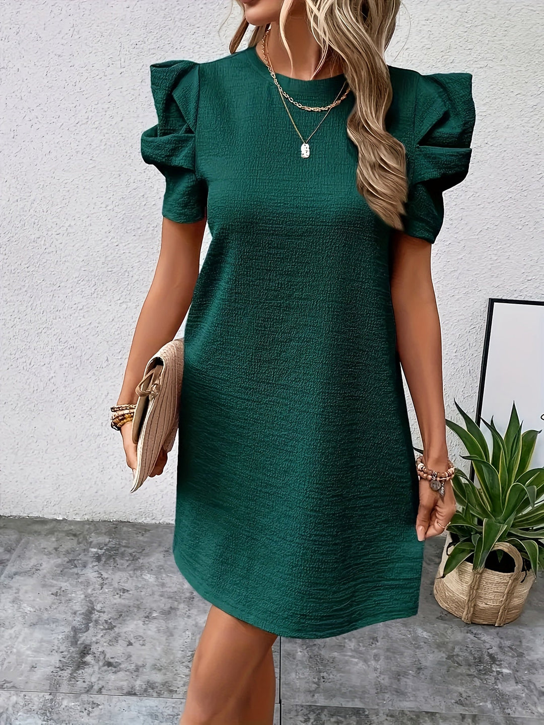 Bridget | Sukienka z Bufiastymi Rękawami