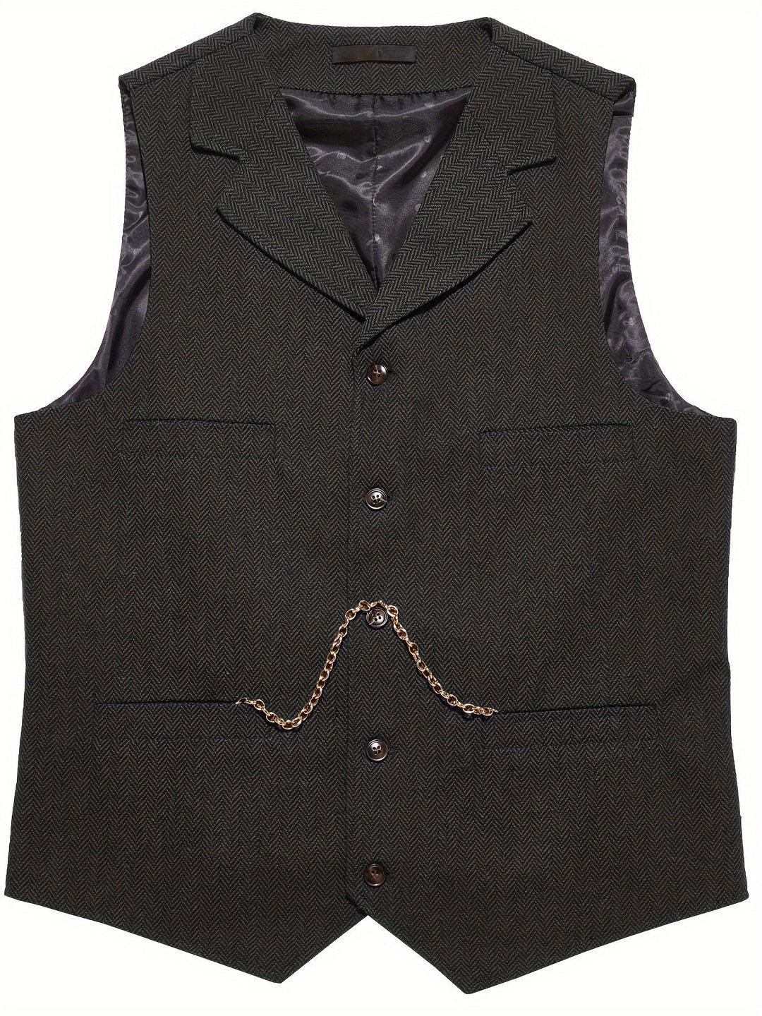 Byron | Elegancka Kamizelka w Wzór Rybi Ogon