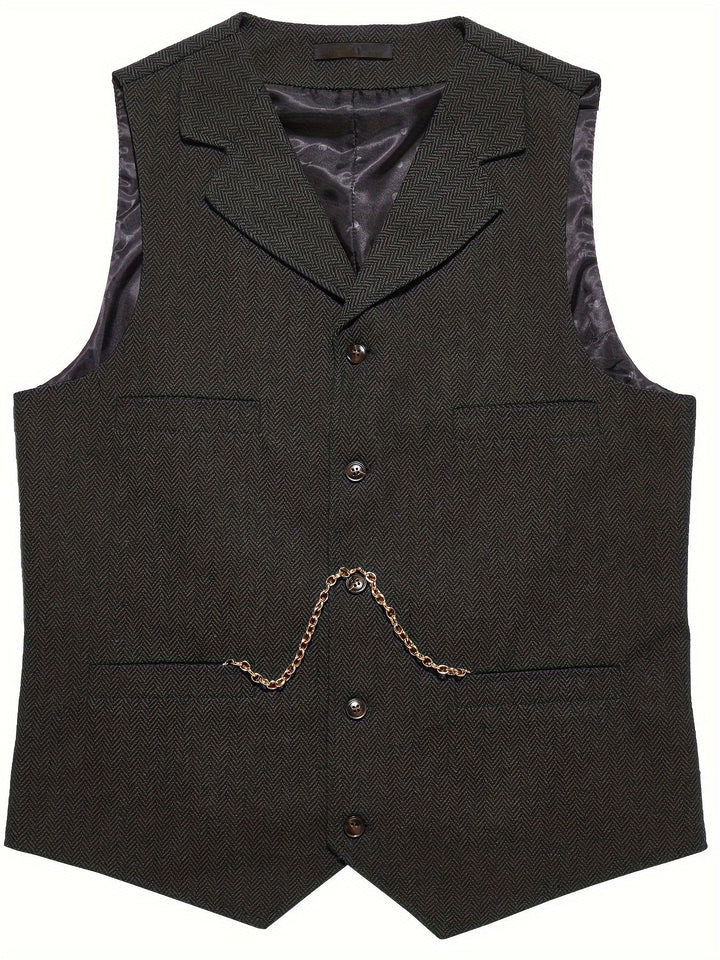 Byron | Elegancka Kamizelka w Wzór Rybi Ogon