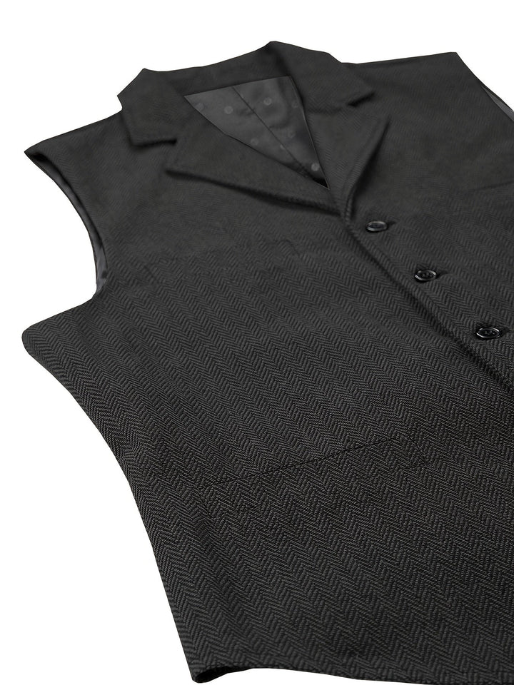 Byron | Elegancka Kamizelka w Wzór Rybi Ogon